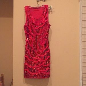 Red sequined dress!